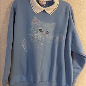 Adorable Blue Kitten Sweater